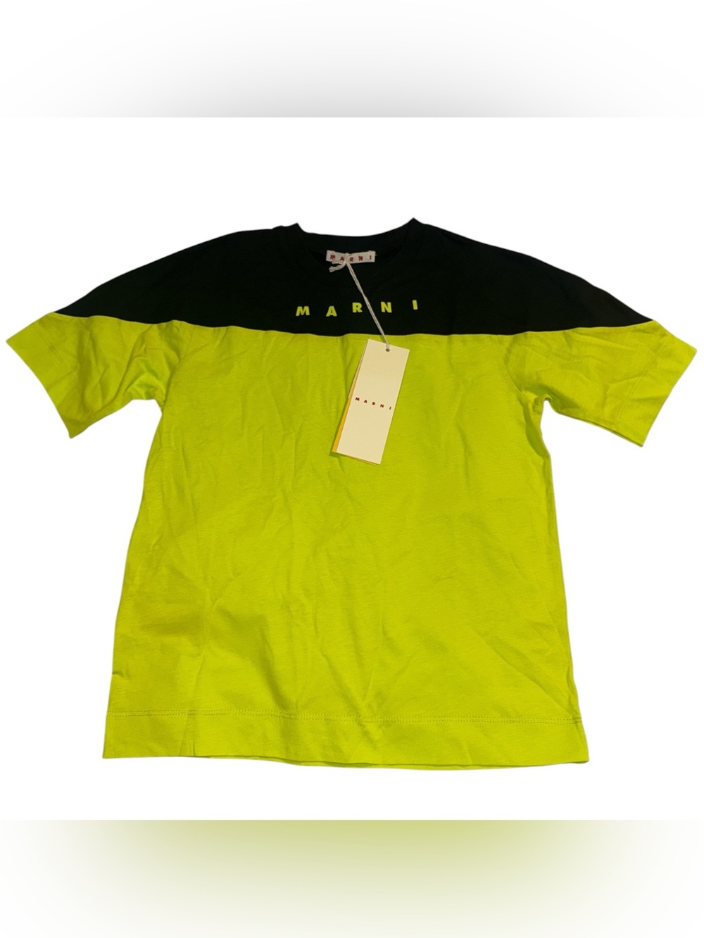 Marni Kids logo-print two-tone T-shirt